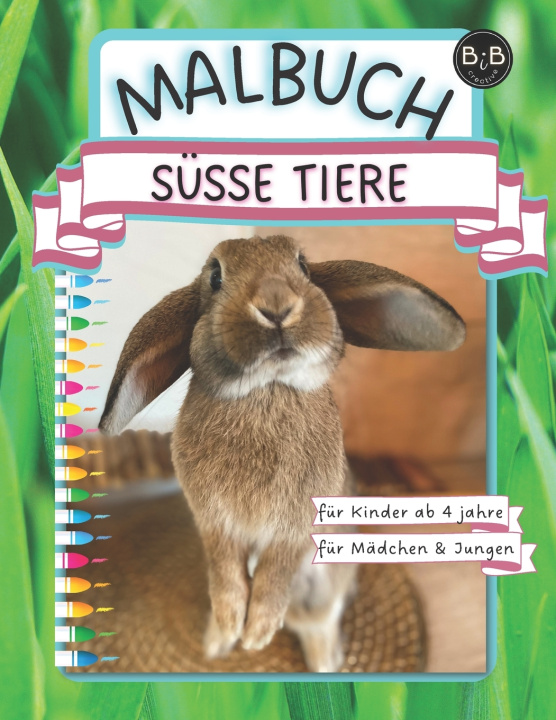 Buch Malbuch Susse Tiere fur Kinder ab 4 Jahre Madchen und Jungen Bib Creative