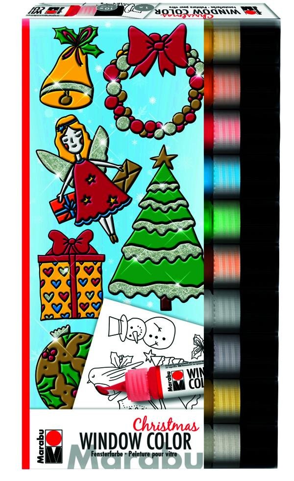 Kniha Marabu Sada slupovacích barev KiDS Christmas Window Color 10 x 25 ml 