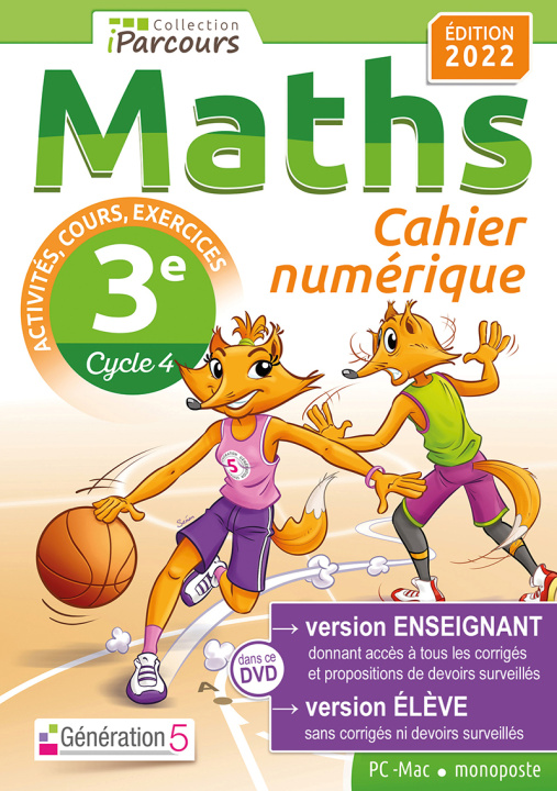 Digital Cahier numérique iParcours Maths 3e (DVD enseignant monoposte) 2022 HACHE