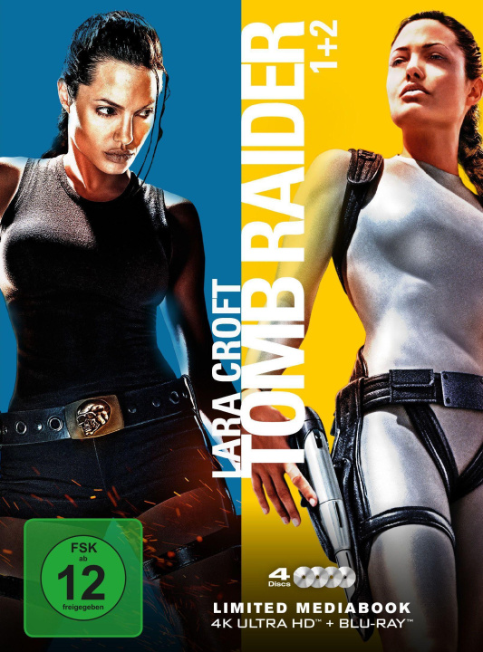 Видео Lara Croft: Tomb Raider 1+2 4K, 4 UHD Blu-ray (Limited Mediabook) Simon West