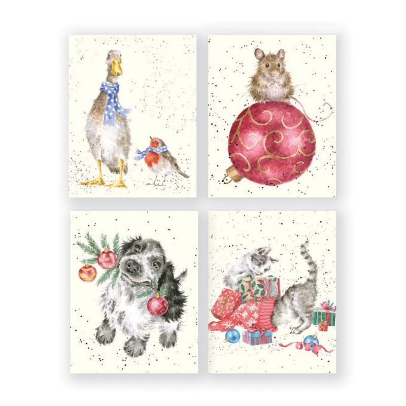Книга Wrendale Designs Sada dárkových kartiček s obálkou - Vánoční nálada 