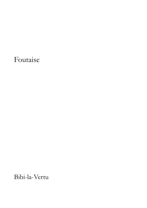 Book Foutaise Bibi-la-Vertu