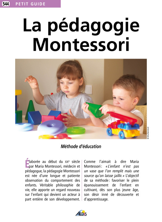 Carte La pédagogie Montessori 