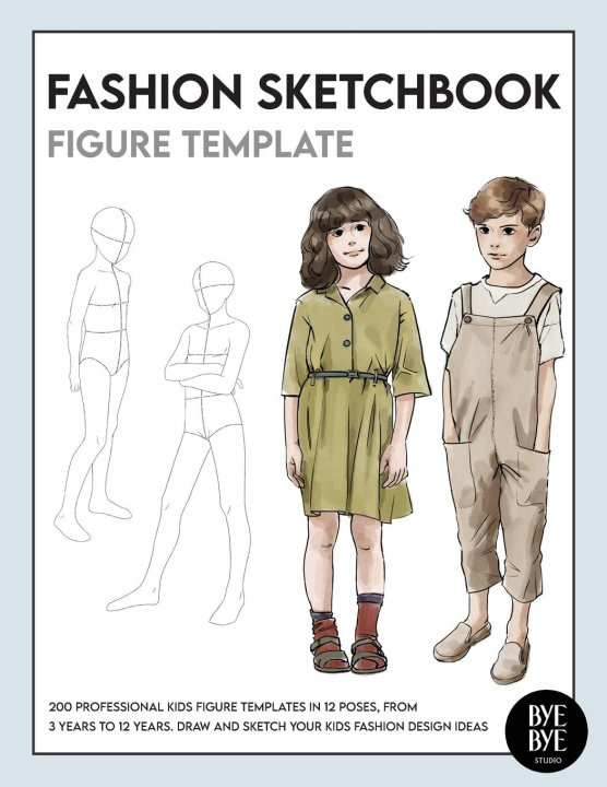 Carte Fashion Sketchbook Kids Figure Template 