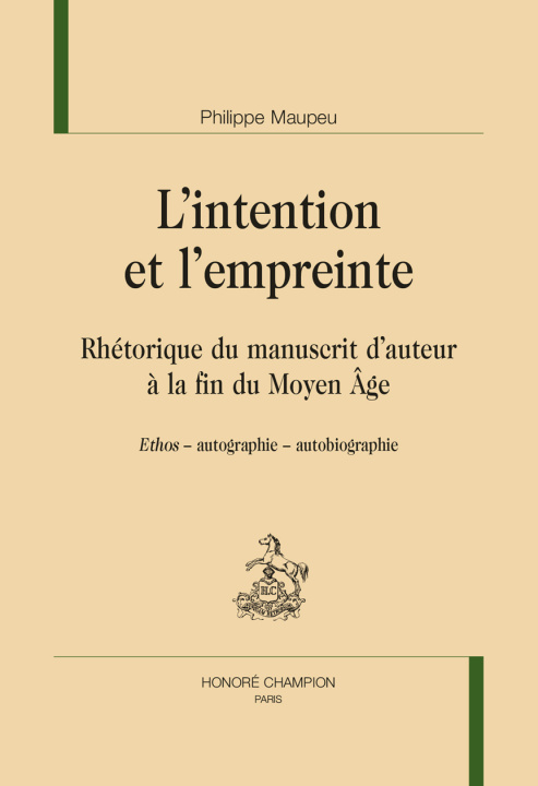 Boek L’intention et l’empreinte Maupeu