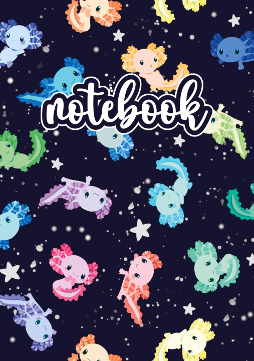 Carte Axolotl Notebook Schwarz/Bunt 
