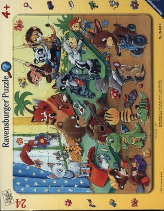 Gra/Zabawka Ravensburger Kinderpuzzle - 05662 Im Tierkindergarten - 24 Teile Rahmenpuzzle für Kinder ab 4 Jahren mit Suchspiel 