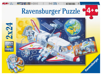 Joc / Jucărie Ravensburger Kinderpuzzle - 05665 Reise durch den Weltraum - 2x24 Teile Puzzle für Kinder ab 4 Jahren 