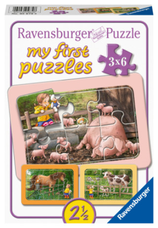 Játék Ravensburger Kinderpuzzle - 05679 Lotta auf dem Bauernhof - My First Puzzle für Kinder ab 2,5 Jahren, mit 3x6 Teilen 