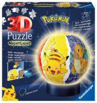 Játék Ravensburger 3D Puzzle 11547 - Nachtlicht Puzzle-Ball Pokémon - 72 Teile - für Pokémon Fans ab 6 Jahren, LED Nachttischlampe mit Klatsch-Mechanismus 