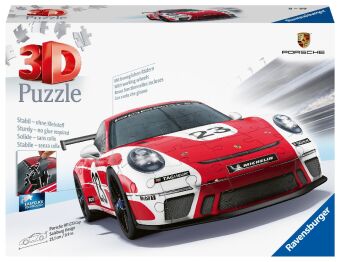 Joc / Jucărie Ravensburger 3D Puzzle Porsche 911 GT3 Cup im Salzburg Design 11558 - Das berühmte Fahrzeug und Sportwagen als 3D Puzzle Auto 