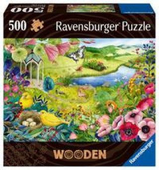 Joc / Jucărie Ravensburger Puzzle 17513 - Wilder Garten - 500 Teile Holzpuzzle mit stabilen, individuellen Puzzleteilen und 40 kleinen Holzfiguren (Whimsies), für K 