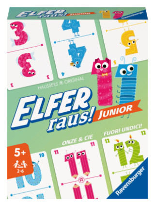 Joc / Jucărie Ravensburger - 20947 Elfer Raus! Junior - Kartenspiel 2 - 6 Spieler, Spiel ab 5 Jahren für Kinder und Erwachsene, Zahlenraum 1-20 © Hausser