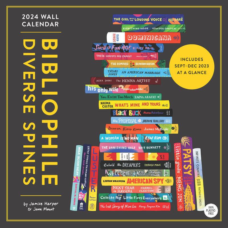 Kalendář/Diář 2024 Wall Cal: Bibliophile Diverse Spines Jamise Harper
