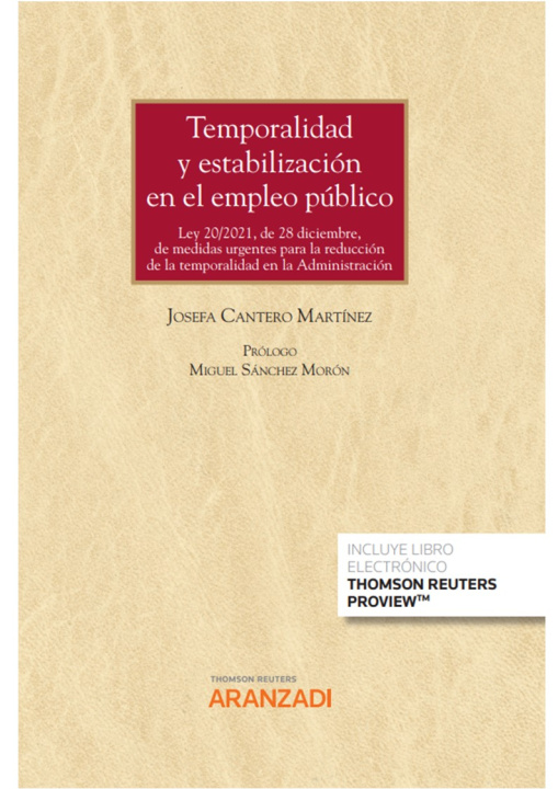 Buch Temporalidad y estabilización en el empleo público JOSEFA CANTERO MARTINEZ