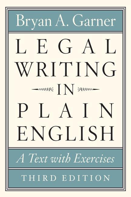 Carte Legal Writing in Plain English, Third Edition Bryan A. Garner