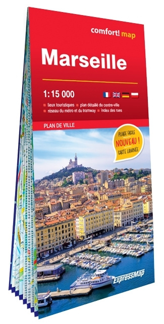 Kniha Marseille 1/15.000 (carte grand format laminée - plan de ville) 