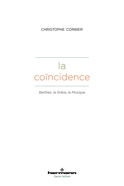 Knjiga La coïncidence Christophe Corbier
