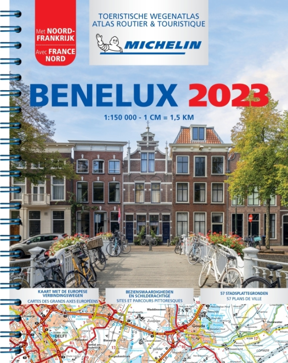 Carte Benelux 2023 - Atlas Routier et Touristique (A4-Spirale) 