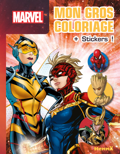 Knjiga Marvel - Mon gros coloriage + stickers ! (Captain Marvel et La Guêpe) 
