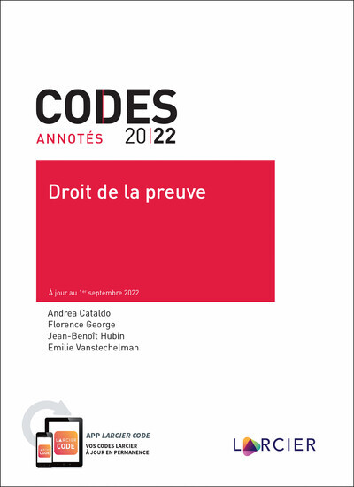 Livro Code annoté Droit de la preuve - À jour au 1er septembre 2022 Andréa Cataldo