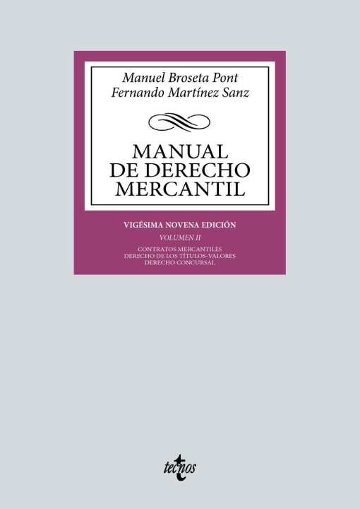 Book Manual de Derecho Mercantil BROSETA PONT