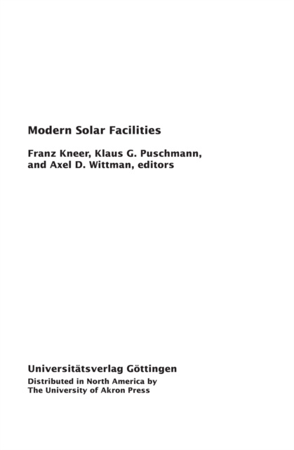 E-Book Modern Solar Facilities Franz Kneer