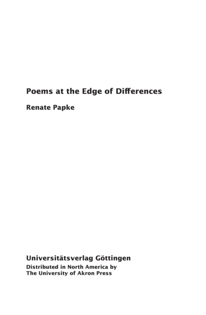 E-knjiga Poems at the Edge of Differences Renate Papke