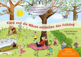 Hra/Hračka Klara und die Mäuse entdecken den Frühling. Bildkarten fürs Erzähltheater Kamishibai Ingrid Biermann