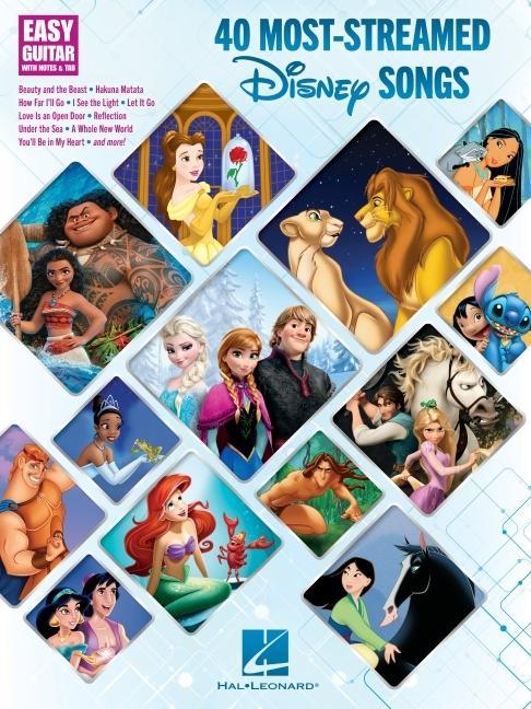 Carte 40 Most-Streamed Disney Songs: Easy Guitar with Notes and Tab Songbook 