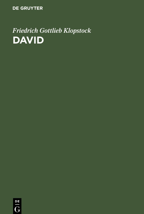Knjiga David Friedrich Gottlieb Klopstock