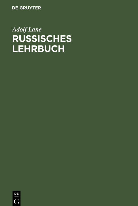 Knjiga Russisches Lehrbuch Adolf Lane