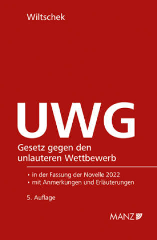 Könyv UWG Gesetz gegen den unlauteren Wettbewerb Lothar Wiltschek