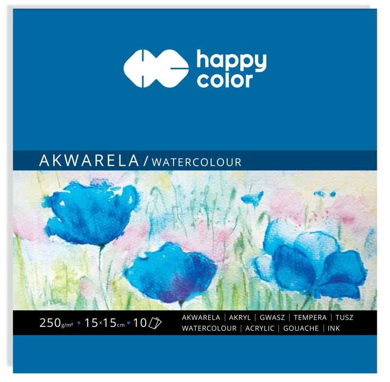 Kniha Happy Color Akvarelový blok 15 x 15 cm 