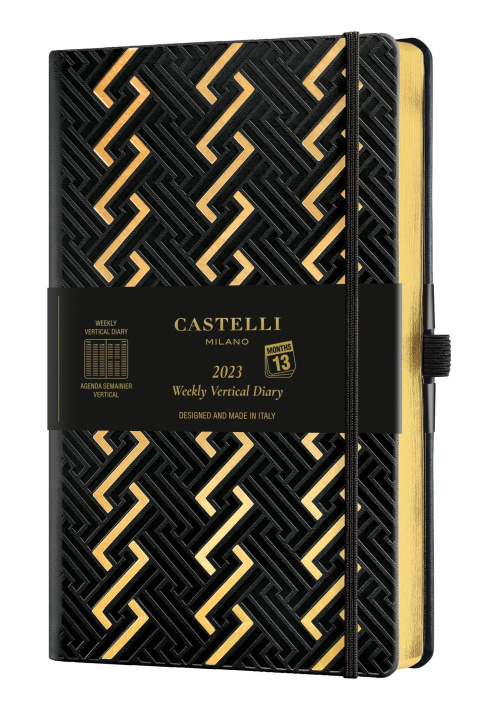 Knjiga Agenda 2023 semainier vertical grand format C&G romans gold CASTELLI