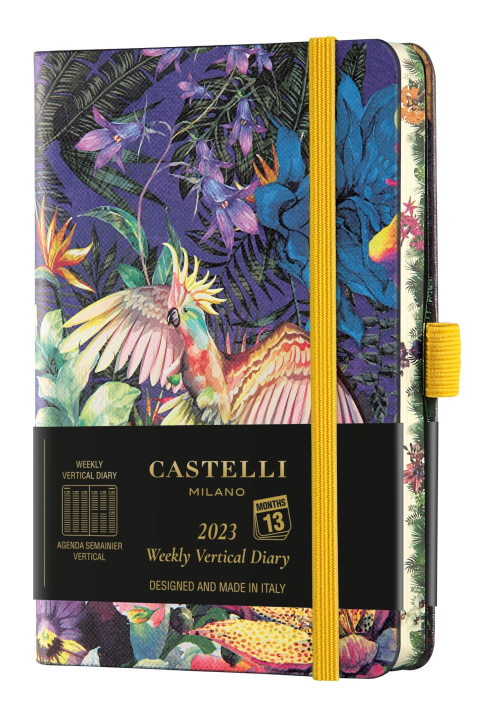 Knjiga Agenda 2023 semainier vertical poche Eden Cockatiel CASTELLI