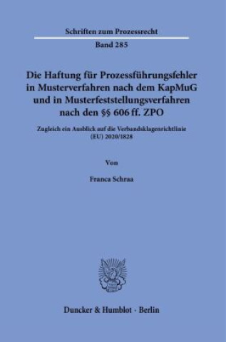 Libro Die Haftung für Prozessführungsfehler in Musterverfahren nach dem KapMuG und in Musterfeststellungsverfahren nach den §§ 606 ff. ZPO. 