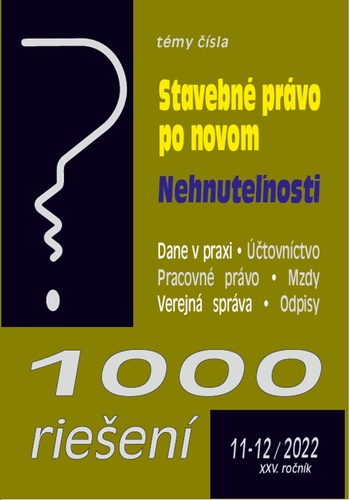 Книга 1000 riešení 11-12/2022 – Stavebné právo po novom 