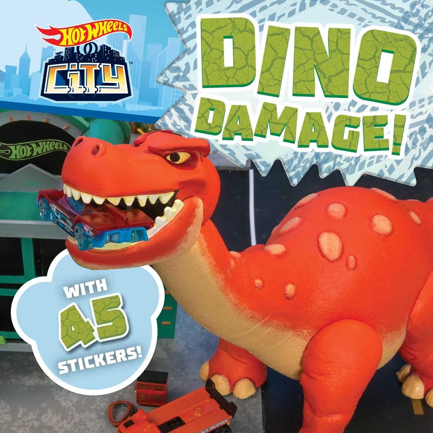 Book Hot Wheels City: Dino Damage!: Car Racing Storybook with 45 Stickers for Kids Ages 3 to 5 Years Rory Keane