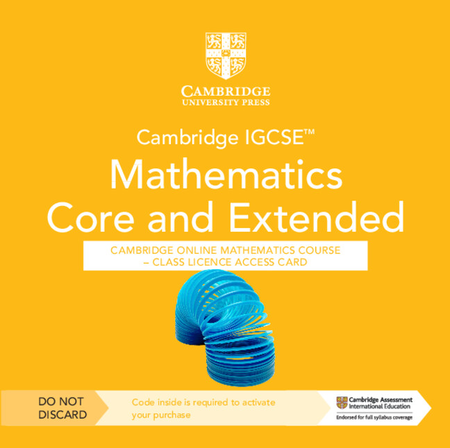 Kniha Cambridge IGCSE™ Mathematics Core and Extended Cambridge Online Mathematics Course - Class Licence Access Card (1 Year Access) Karen Morrison