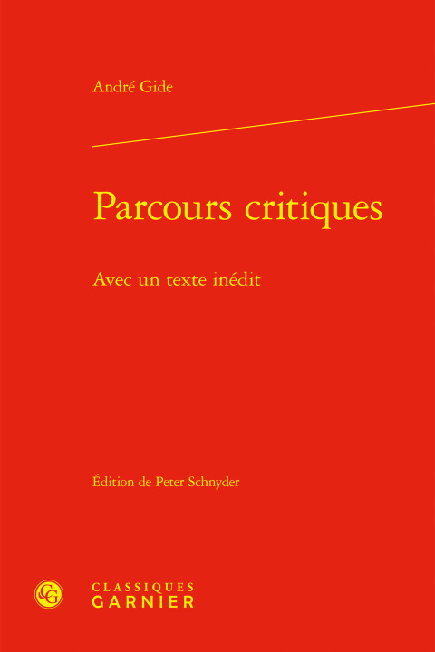 Buch Parcours critiques Gide andre