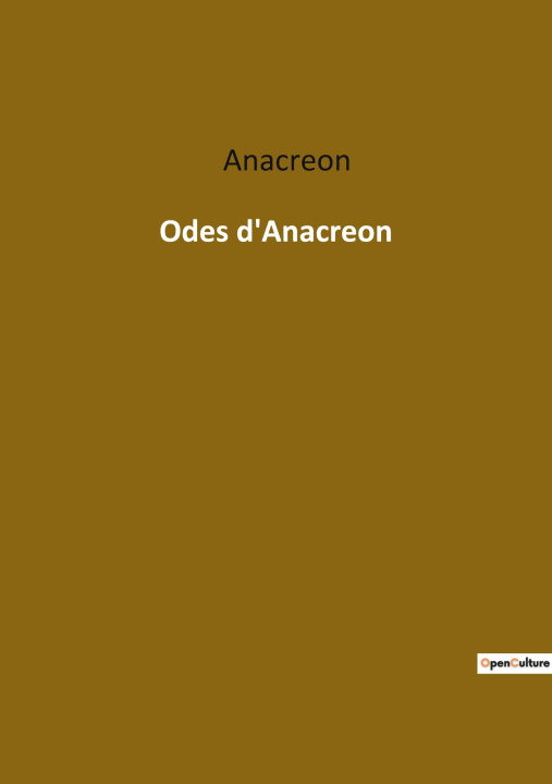 Livro Odes d'Anacreon Anacreon