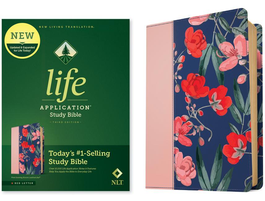 Carte NLT Life Application Study Bible, Third Edition (Red Letter, Leatherlike, Pink Evening Bloom) 