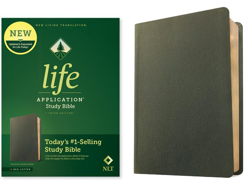 Carte NLT Life Application Study Bible, Third Edition (Red Letter, Genuine Leather, Olive Green) 