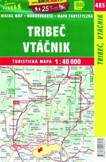 Carte SC 483 Tribeč, Vtáčnik 1:40 000 