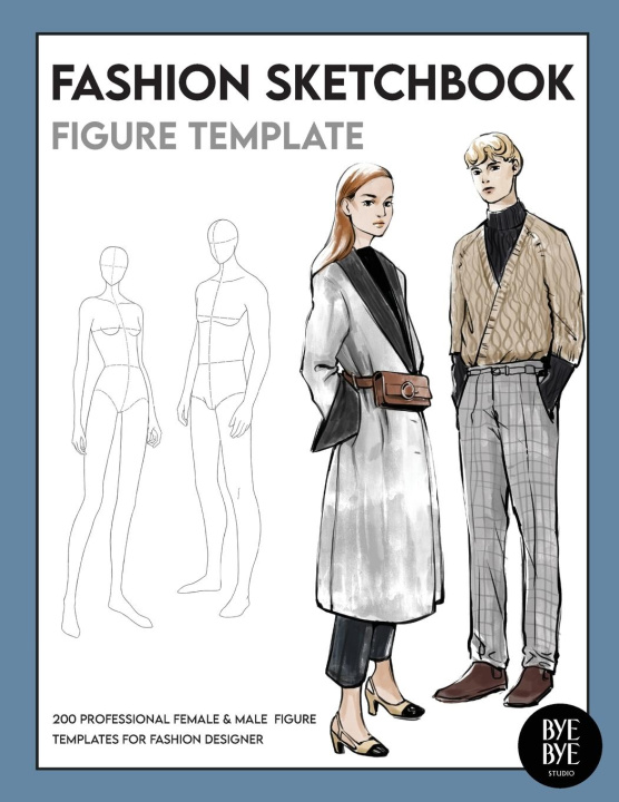 Book Female & Male Fashion Sketchbook Figure Template 