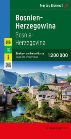 Tlačovina Bosnien-Herzegowina, Straßen- und Freizeitkarte 1:200.000, freytag & berndt freytag & berndt
