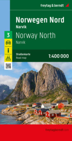Tiskovina Norwegen Nord, Straßenkarte 1:400.000, freytag & berndt freytag & berndt