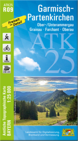 Tiskovina ATK25-R09 Garmisch-Partenkirchen (Amtliche Topographische Karte 1:25000) Landesamt für Digitalisierung