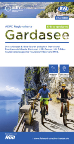 Nyomtatványok ADFC-Regionalkarte Gardasee, 1:50.000, E-Bike-geeignet, reiß- und wetterfest, GPS-Tracks-Download BVA BikeMedia GmbH